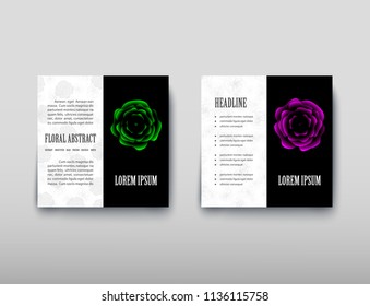 Poster brochure flyer design template vector, Leaflet cover presentation abstract geometric background, layout in A4 size shadow
