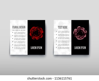 Poster brochure flyer design template vector, Leaflet cover presentation abstract geometric background, layout in A4 size shadow