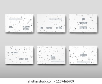 Poster brochure flyer design template vector, DNA abstract geometric background, layout in A4 size shadow