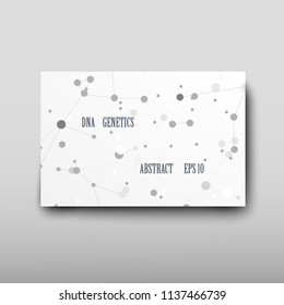 Poster brochure flyer design template vector, DNA abstract geometric background, layout in A4 size shadow