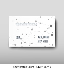 Poster brochure flyer design template vector, DNA abstract geometric background, layout in A4 size shadow
