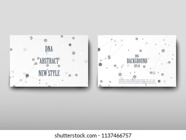 Poster brochure flyer design template vector, DNA abstract geometric background, layout in A4 size shadow