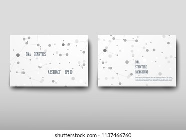 Poster brochure flyer design template vector, DNA abstract geometric background, layout in A4 size shadow