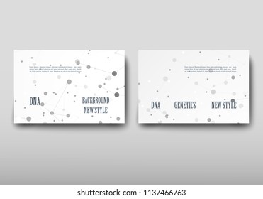 Poster brochure flyer design template vector, DNA abstract geometric background, layout in A4 size shadow