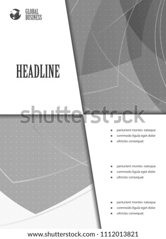 Poster brochure flyer design template vector, Leaflet cover presentation abstract geometric background, layout in A4 size shadow