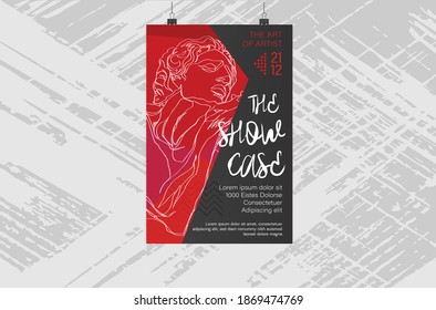 Poster, Brochure of vector abstract illustrations, backgrounds magazines about Modern design, future, Artist, Arts, Showcase, fancy branding, multi color posters