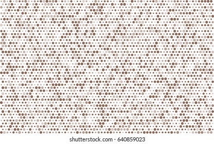 poster brown circles with transparency. banner balls of different sizes. white background. halftone effect. vector illustration.
