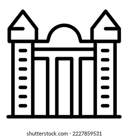 Poster building icon outline vector. Pointer cross. Malta landmark