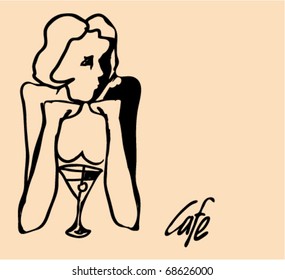 Poster "Cafe" with space for additional text