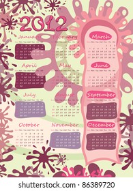 Poster - calendar for 2012. Week starts on Sunday
