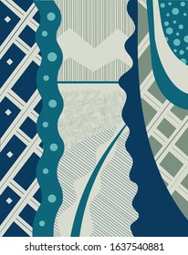 The poster can be a great backdrop for your design or poster and be a separate background. Geometry with shades of blue 