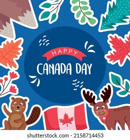 poster of canada day with decoration