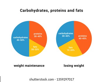 Poster: carbohydrates, proteins and fats. Vector infographics