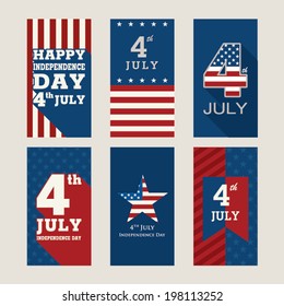 Poster or Card for 4th of July Independence Day. Retro Style.