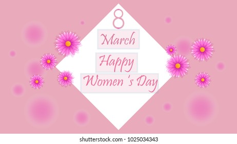 Poster card for 8 march women 's day international.Greeting vector  illustration for women day