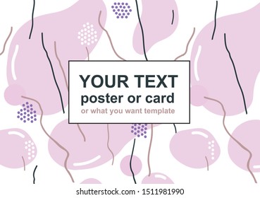 Poster or card trendy template with liquid elements.