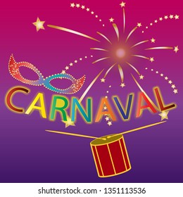 Poster with carnival for decoration design. Vector design illustration. Carnival festive banner design.  