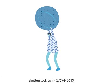 Poster with Cartoon Men and Positive Phrase to Stop COVID 19. Get Well Card. Medical Illustration for Coronavirus Recovery. Greeting Vector Postcard with Positive Doctors. Retro Health Care Banner.