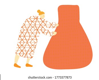 Poster with Cartoon Men and Positive Phrase to Stop COVID 19. Get Well Card. Medical Illustration for Coronavirus Recovery. Greeting Vector Postcard with Positive Doctors. Retro Health Care Banner.
