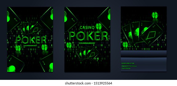 poster casino gambling tournament design with realistic playing cards