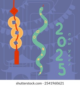 Poster for celebration of the Chinese New Year 2025.