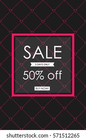 Poster for the celebration of Valentine's Day. Holiday Sale. Creative design.