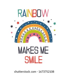 Poster mit fröhlichem Regenbogen - Vektorillustration, EPS    
