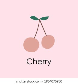 poster with cherries. logo for menus and shops. cute cherry in flat style