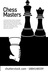 Poster Chess Black and White King 