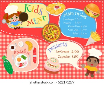 The poster child for menu cafe with illustrations of main dishes, breakfast, dessert.