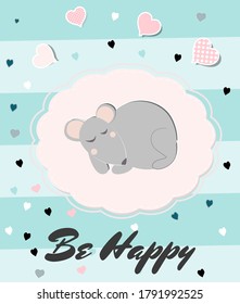Poster for the children s room with little mouse