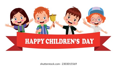 A poster for the children's day with the words happy children's day