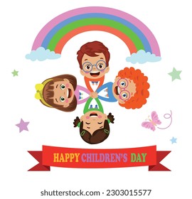 A poster for the children's day with the words happy children's day