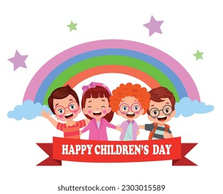 A poster for the children's day with the words happy children's day