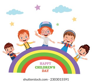 A poster for the children's day with the words happy children's day