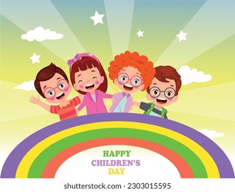 A poster for the children's day with the words happy children's day