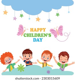 A poster for the children's day with the words happy children's day