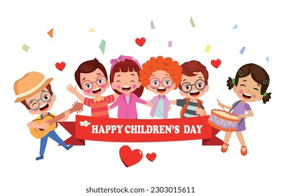 A poster for the children's day with the words happy children's day