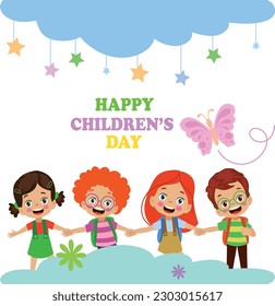 A poster for the children's day with the words happy children's day