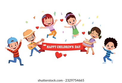 A poster for the children's day with the words happy children's day