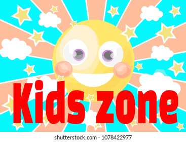 poster for children's zone with the sun