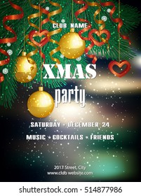 Poster Christmas party. New, original,  trendy. Vector illustration.