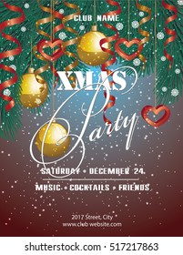 Poster Christmas party. New, original,  trendy. Vector illustration.