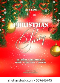 Poster Christmas party. New, original,  trendy. Vector illustration.