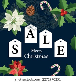 Poster for Christmas Sale background Banner or poster for shopping store discount	