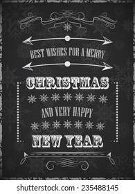 A poster with christmas wishes. Design for greeting card or happy holiday/vector illustration