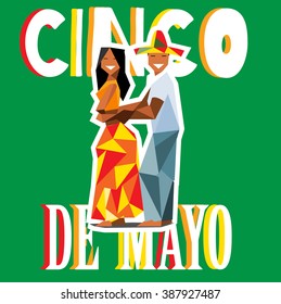 Poster Cinco De Mayo (5th may) with dancing couple.