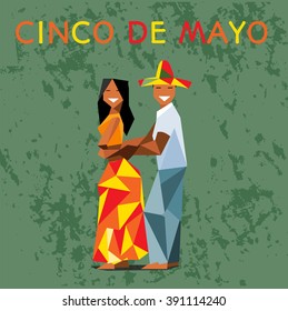 Poster Cinco De Mayo (5th may) with dancing couple