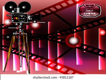The poster for cinema. The ticket for cinema. EPS 10, vector