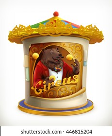 Poster of circus, funny animals vector icon mesh